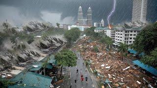 Now Malaysia is destroyed! Super storm blows roofs off houses in Chukai, Terengganu