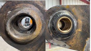 Line boring an excavator stick