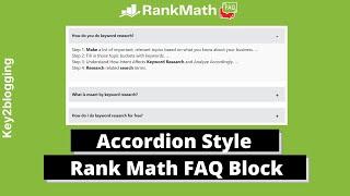 How to Turn Rank Math FAQ Block into an Accordion style | Rank Math SEO Guide