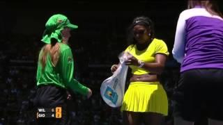 Serena can't get her racket out of the bag