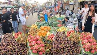 BEST! Cambodian Food Market Tour in Evening - Khmer Food, Fresh Fruit, Vegetables, Fish, Meat & More