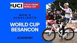 Mathieu van der Poel Continues Dominance  | 2024 UCI Cyclocross World Cup Besancon Men's Highlights