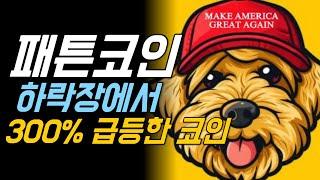 패튼코인 하락장에서 300% 상승‼️ 트럼프의 강아지 밈코인 당선시 역대급 상승 예상⁉️