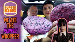 We Ate Burger King's 🟣 PURPLE WHOPPER 🟣 | The Addams Family Menu | Wednesday Addams ️