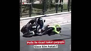 Amasya'da motosikletli polis kavşakta ticari taksiyle çarpıştı. Kazada polis memuru yaraland