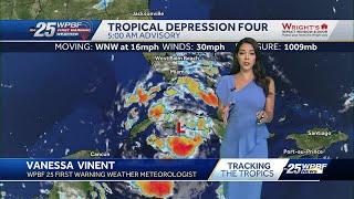 Tracking Tropical Depression Four latest update