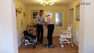 Etac R82: Molift Raiser Pro - sit to stand using one arm and leg with a single carer