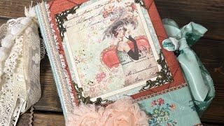 Handmade Edwardian "Madeline” Memory Journal Junk Journal Diary Flipthrough