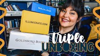 Triple Book Unboxing! Book of The Month, October Illumicrate & Goldsboro GSFF // 2021