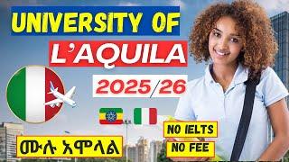 University of L'Aquila Application Process | Study In Italy | No IELTS | How to apply | Admission