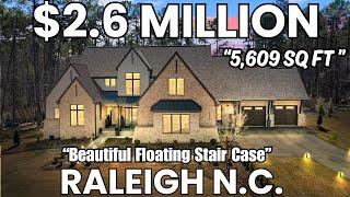 $2.6 Million | Luxury House Tour | Raleigh NC | Built 2022| (Beautiful Floating Stair Case)