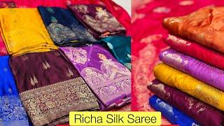 Beautiful Silk Saree Semi & Pure Silk Mashroo Sarees Rasian Silk Richa Silk