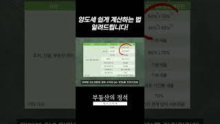 양도세 쉽게 계산하는 법 알려드립니다!