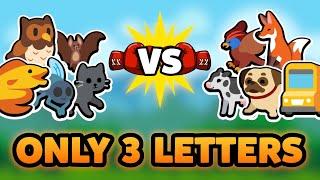 Super Auto Pets but we can only use 3 LETTER PETS