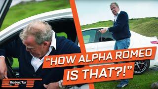 Jeremy Clarkson Struggles To Get Out Of His Alfa Romeo Giulia | The Grand Tour