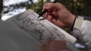 Sketch with Me: Drawing in the Forest Session (Relaxing 5 Minutes -No Music)