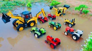 Jcb 5cx washing in river | mini tractor jcb | sonalika 60 rx | Mahindra arjun novo | gadi