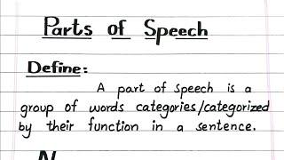 Parts of speech,Definitions Noun, Adverb, Adjective, Conjunction, Preposition, Interjection