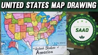 How to draw USA map easy SAAD