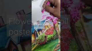 beautiful oil pastel landscape #shortvideo #shortsfeed