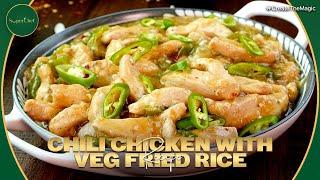 30-Minute White Chicken Chili with Vegetable Fried Rice Recipe by SuperChef