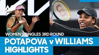 Anastasia Potapova vs Serena Williams Match Highlights (3R) | Australian Open 2021