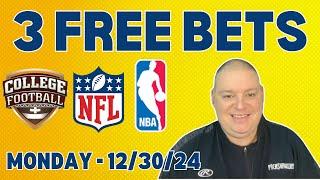 Monday 3 Free Picks & Betting Predictions - 12/30/24 l Craig's Picks & Predictions l #freebets