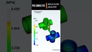 PVC Cross Tee Mold Flow #Pipe Flow analysis #PVC flow #Pipe mold flow analysis #injectionmolding