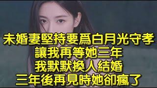 未婚妻堅持要爲白月光守孝，讓我再等她三年，我默默換人結婚，三年後再見時她卻瘋了