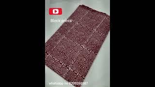 Bagru handblock fabrics | Indigo block prints | Fabrics online