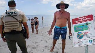 Police Catch Him Harassing A Manatee At The Beach