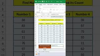 199. Excel Interview Question #199 How to find the most common number and its count