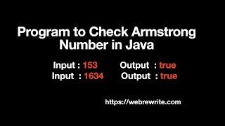 Program to Check Armstrong Number in Java | Programming Tutorials