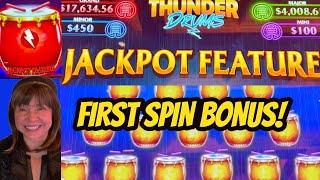 FIRST SPIN JACKPOT FEATURE BONUS!