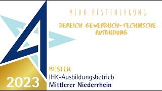 IHK-Bestenehrung 2023: Bester Ausbildungsbetrieb Trützschler Group SE