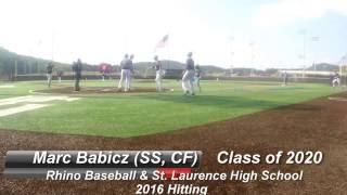 Marc Babicz (SS, CF) Class of 2020 (Rhino Baseball & St  Laurence High School)