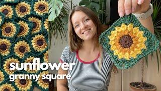 SUNFLOWER GRANNY SQUARES| easy beginner tutorial