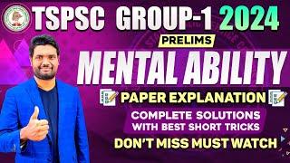 TSPSC Group 1 Prelims 2024 Mental Ability Paper Explanation With Best Short Tricks By Chandan Sir