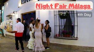 Beautifull Night Fair Malaga 2022. Feria de Malaga. 4K walk tour. Costa del Sol