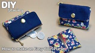 DIY 카드동전지갑 만들기 | 미니지갑 만들기 | How to make an Easy Coin Purse | Coin purse sewing tutorial | Mini pouch