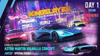 Aston Martin Valhalla Concept ( Kingslayer ) Day 1 Farming | NFS: no limits