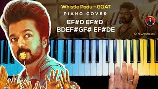 Whistle Podu - GOAT Song Piano Cover with NOTES | AJ Shangarjan | AJS