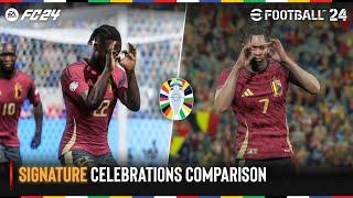 EA SPORTS FC 24 vs eFootball 2024 | UEFA EURO Signature Celebration Comparison