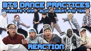 WE WATCH 3 DIFFERENT BTS DANCE PRACTICES | DYNAMITE + DNA + BLOOD SWEAT AND TEARS