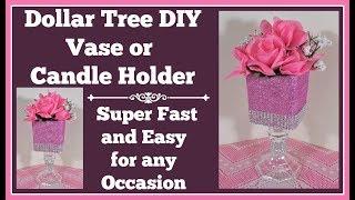 Dollar Tree Diy Candle Holder or Vase Super Fast , Easy and Affordable.