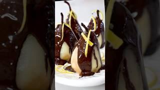 Chocolate Covered Poached Pears | Easy Elegant Italian Dessert #shorts #pears #viralshorts #food
