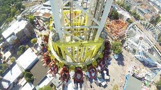 Funtime Gyro-Drop-Tower Freefall Wiener Freifallturm (Koidl) Prater Wien Vienna 2017 POV Onride MIX