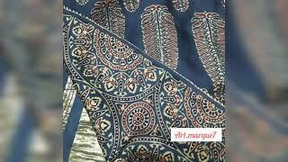 Silk Dupatta | Ajrakh modal silk | Natural Dye | Shades | Designs | Art.marque7