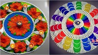 Best unique Rainbow Rangoli | multicolored rangoli for Diwali | rangoli designs with colours Sneha