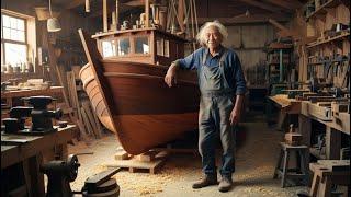 A 70-Year-Old Craftsman’s Masterpiece A Solid Oak Boat for Year-End Adventures // Woodworking Art